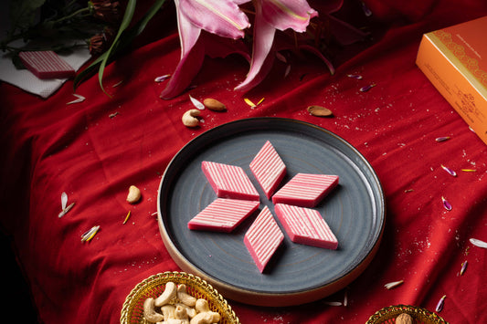 Strawberrry Kaju Burfi